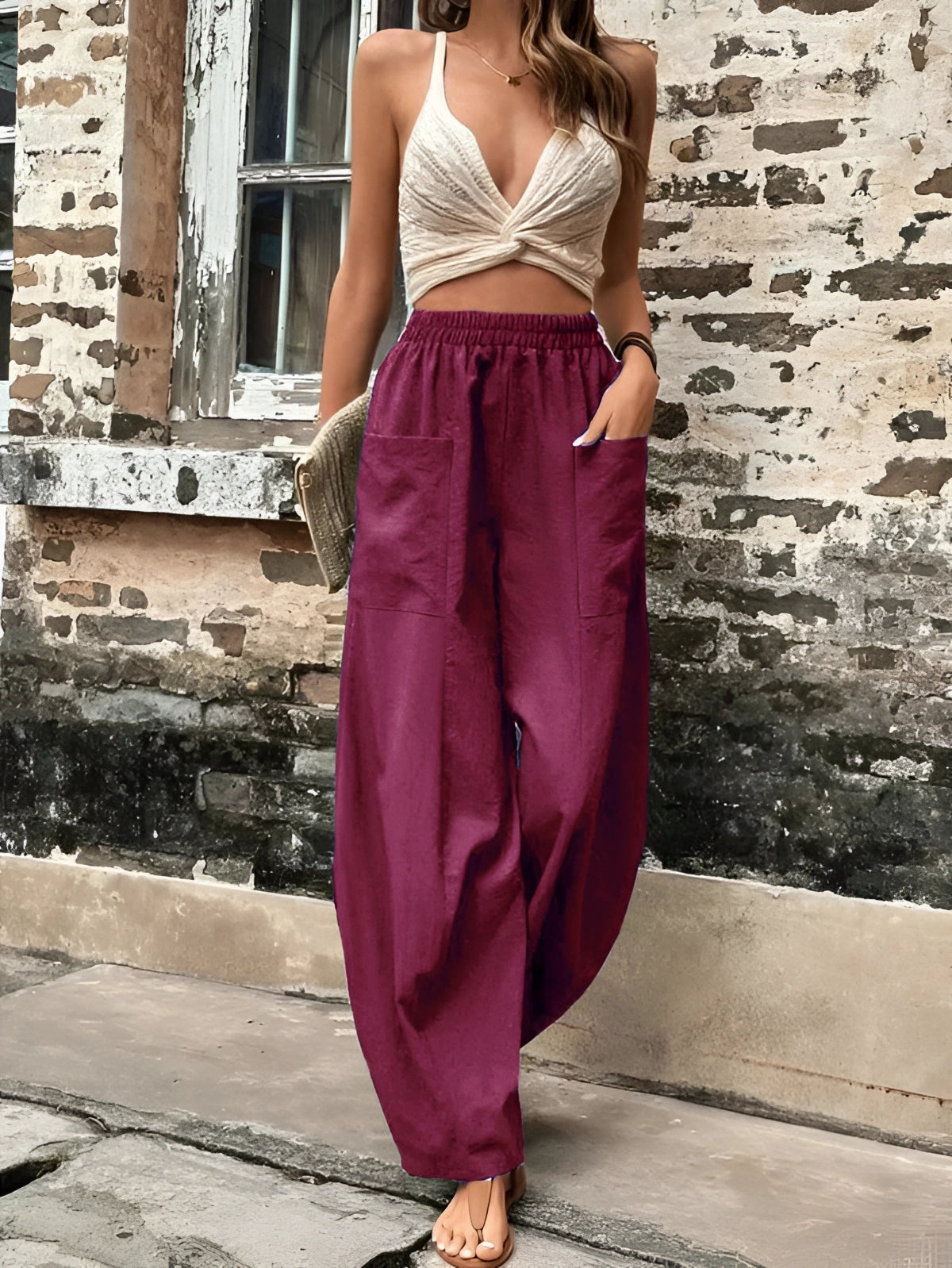 Zijden Palazzo Broek Dames Boho Zomerstijl