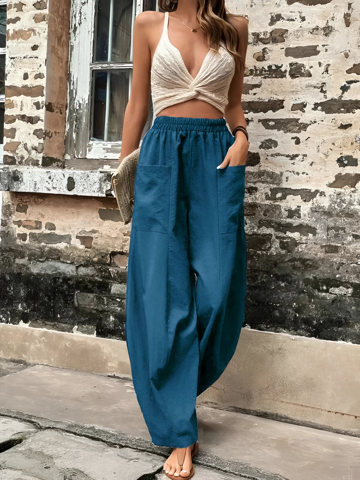 Zijden Palazzo Broek Dames Boho Zomerstijl