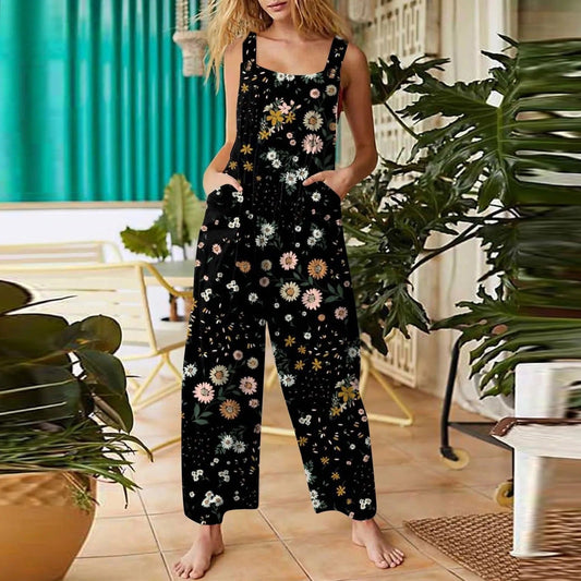 Zomer jumpsuit zonder mouwen bloemenpatroon casual