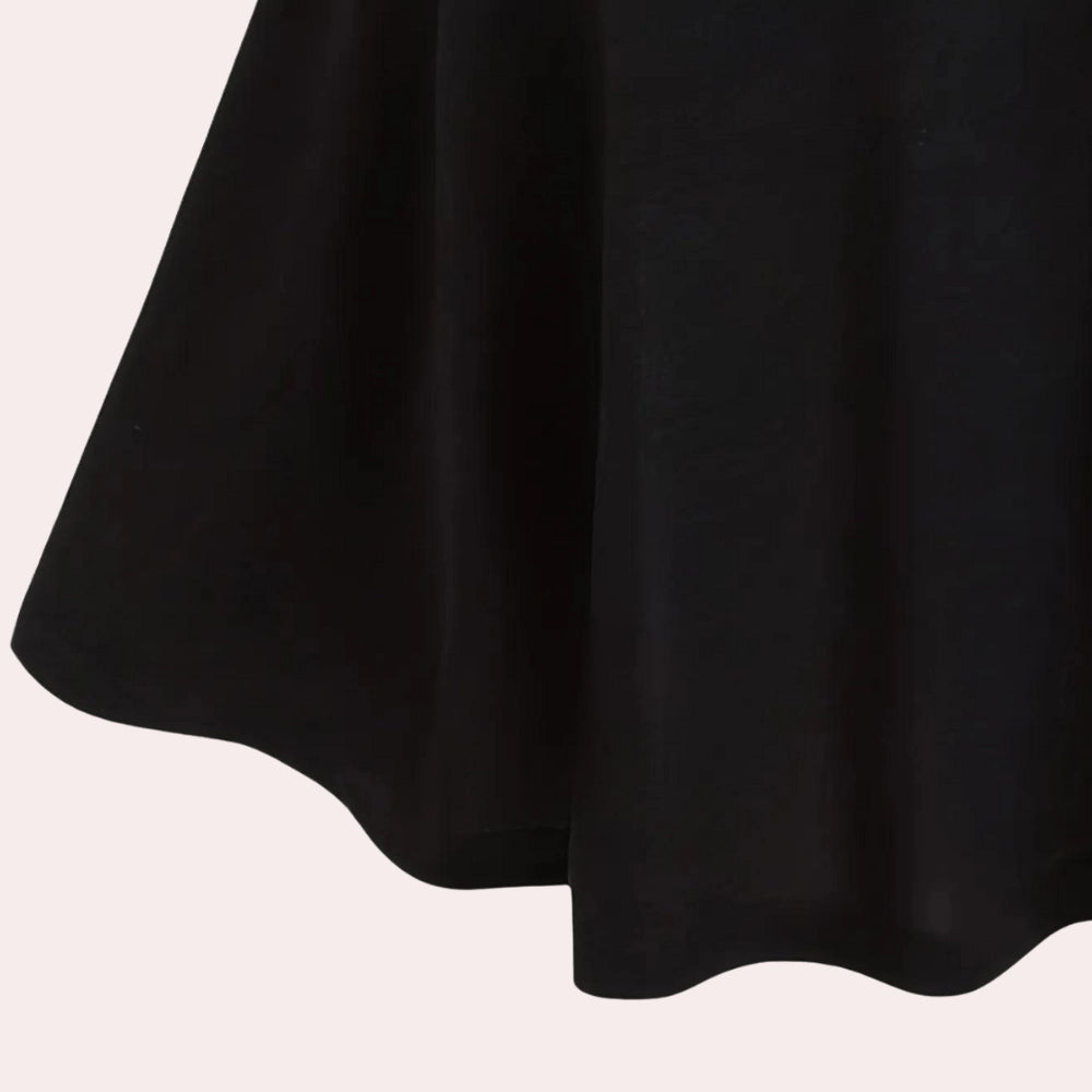 Zwart Wit Geruit Skaterjurkje Dames Lange Mouwen Elegant