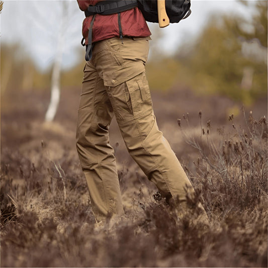 Tactische ademende outdoorbroek met cargozakken khaki