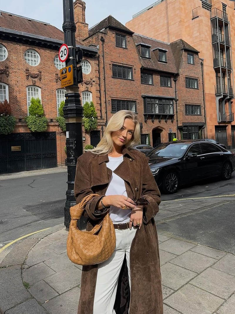 Stijlvolle Suède Look Trenchcoat voor Dames - Tijdloze Elegantie