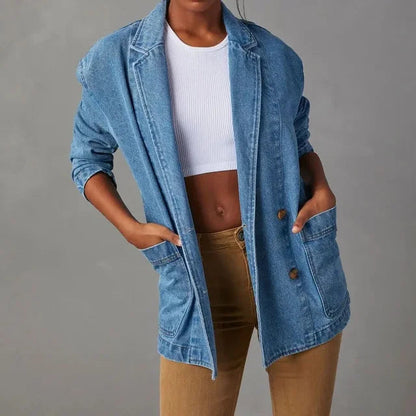 Stijlvolle denim blazer met zakken voor dames | Ideaal voor alle seizoenen