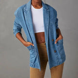 Stijlvolle denim blazer met zakken voor dames | Ideaal voor alle seizoenen