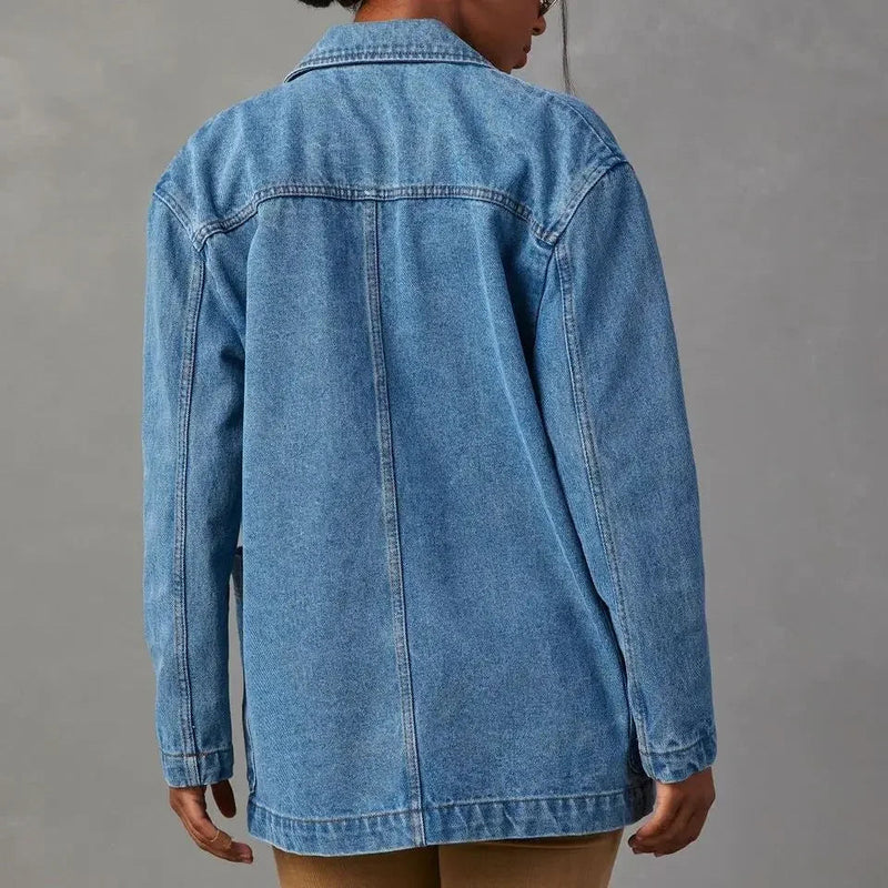 Stijlvolle denim blazer met zakken voor dames | Ideaal voor alle seizoenen