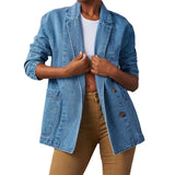 Stijlvolle denim blazer met zakken voor dames | Ideaal voor alle seizoenen