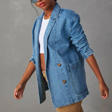 Stijlvolle denim blazer met zakken voor dames | Ideaal voor alle seizoenen