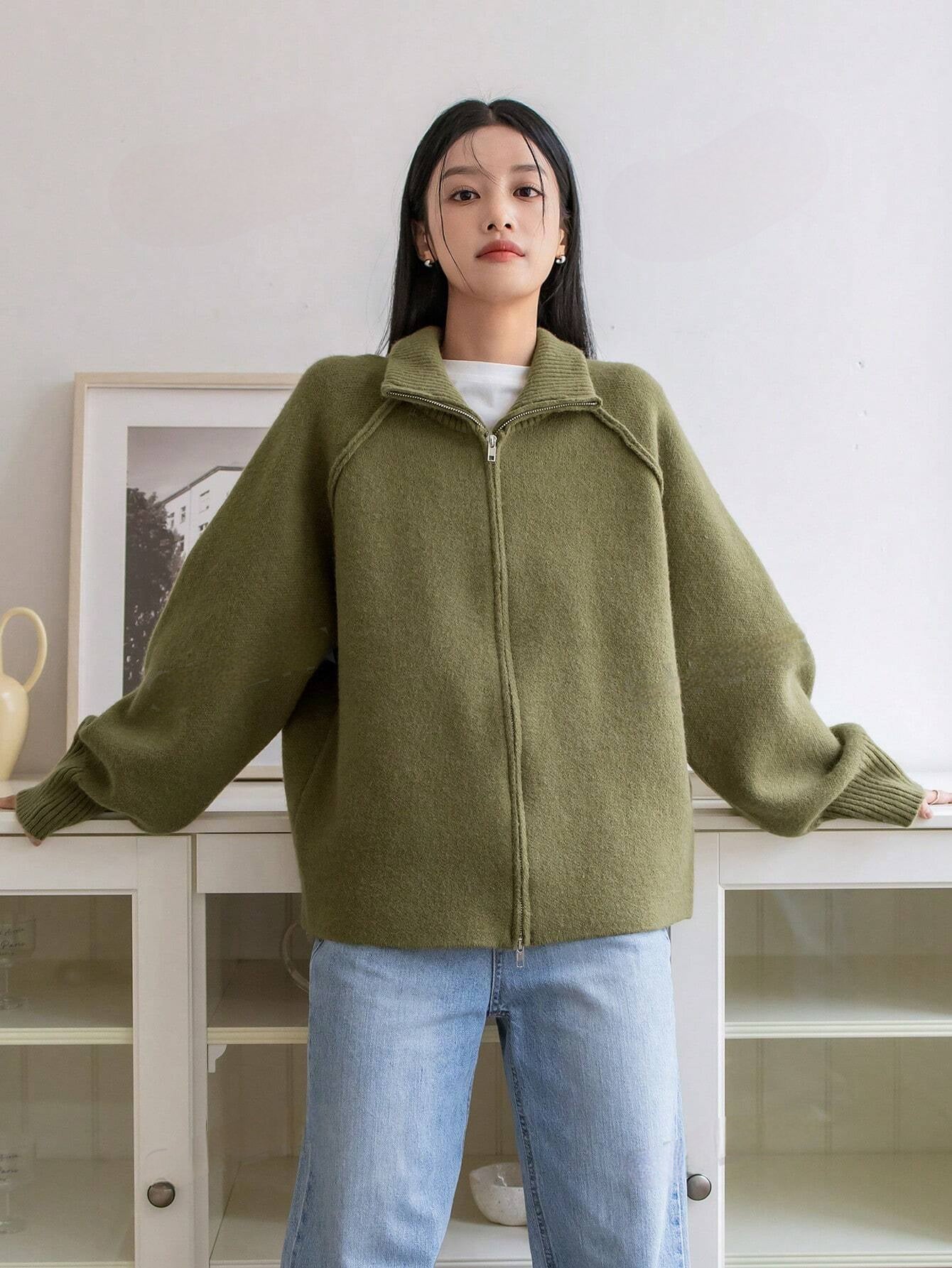 Fazy-Less Geritste Cardigan met Stijlvolle Standkraag