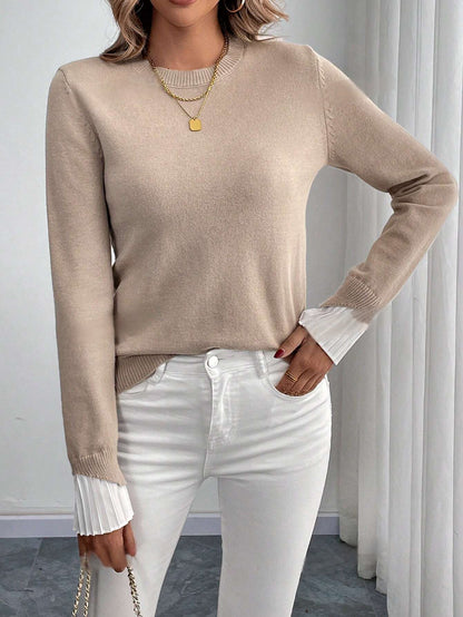 Giulia's Casual Flare Mouw Trui – Losse Pasvorm voor Herfst & Winter