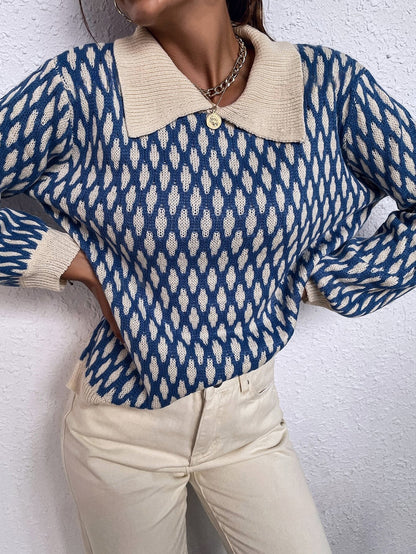 Maya's Geometrische Trui – Relaxed Casual Comfort
