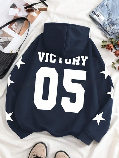 Luna's Sterrenprint Sweatshirt met Capuchon – Perfect voor Herfst & Winter