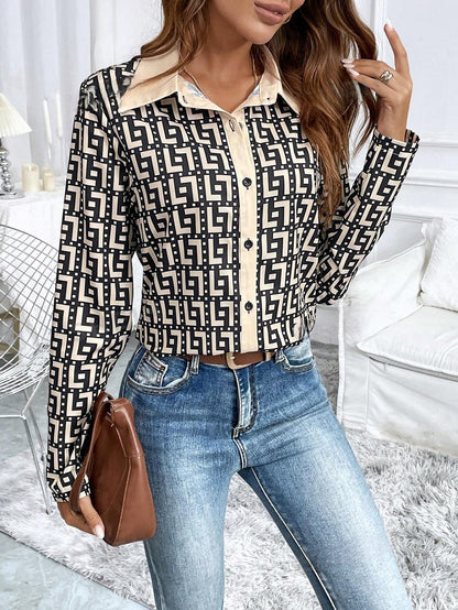 Sophie’s Geometrisch Print Overhemd met Frontknopen en Lange Mouwen