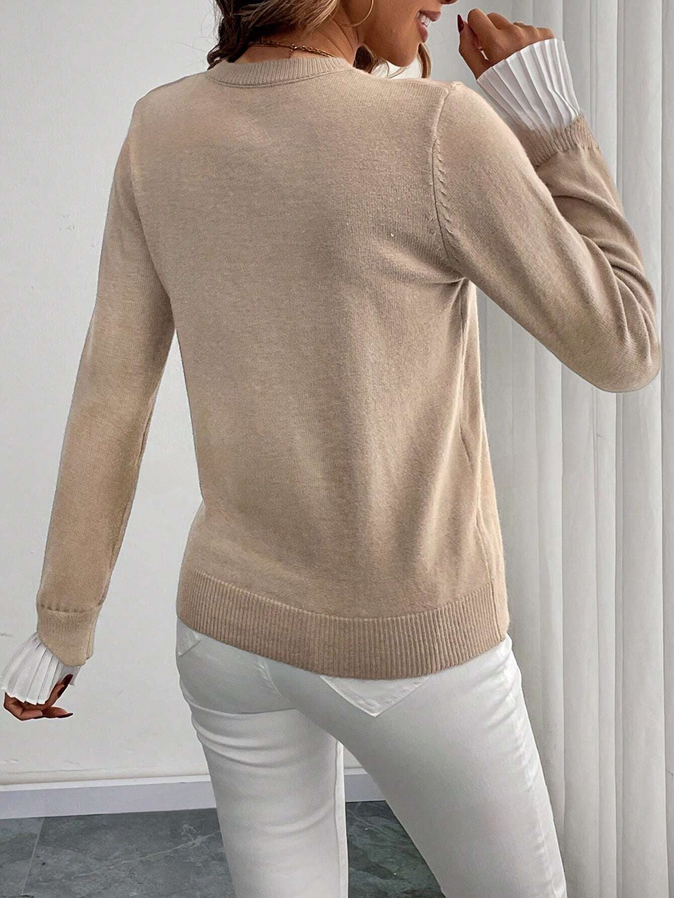 Maria's Casual Flare Mouw Trui - Perfect voor Herfst en Winter