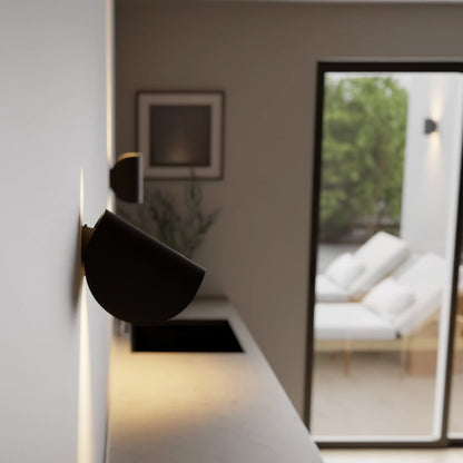 Verstelbare LED-wandlamp met halve maan | modern design voor binnen- en buitengebruik