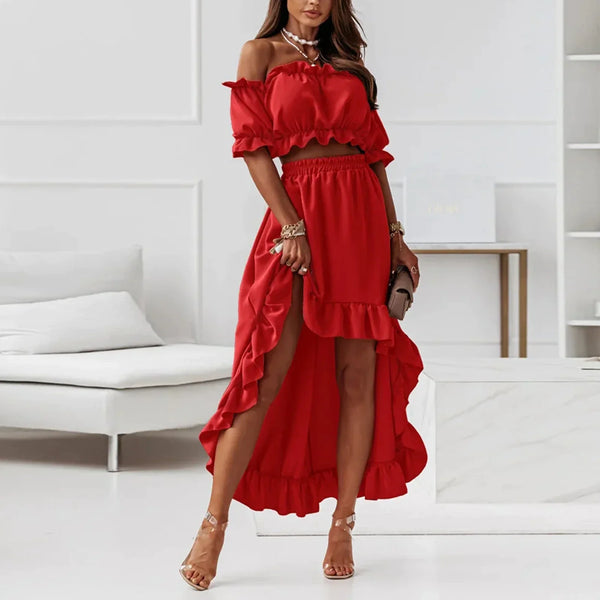 Jurk Dames Off-Shoulder Zomer Casual Maxi