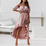 Jurk Dames Off-Shoulder Zomer Casual Maxi
