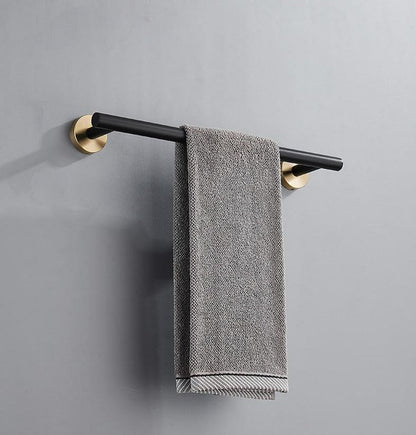Badkameraccessoires Set Zwart Goud – Luxe Roestvrij Staal, Modern Ontwerp voor Stijlvolle Badkamer