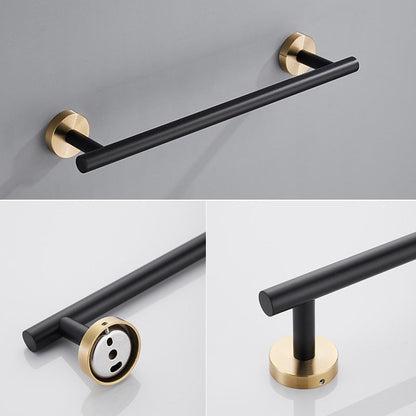 Badkameraccessoires Set Zwart Goud – Luxe Roestvrij Staal, Modern Ontwerp voor Stijlvolle Badkamer