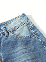 Damesbroek met losse rechte pijpen en zakken, perfect voor casual dagen