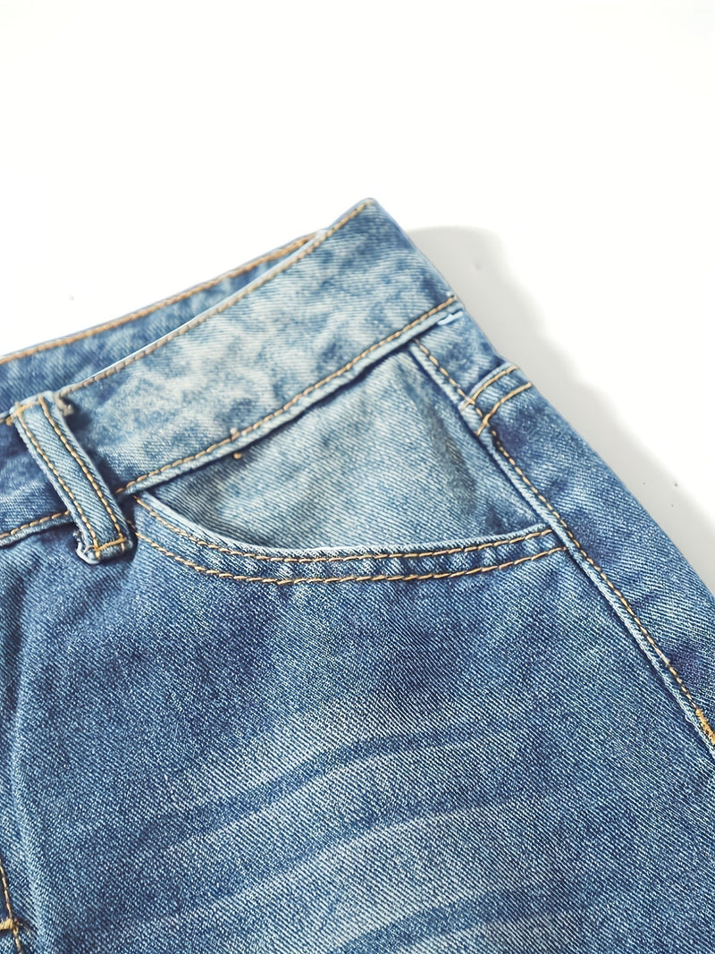 Damesbroek met losse rechte pijpen en zakken, perfect voor casual dagen