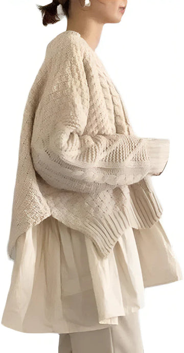 Chique abrikooskleurige trui met ronde hals voor dames | Ideaal voor herfst/winter