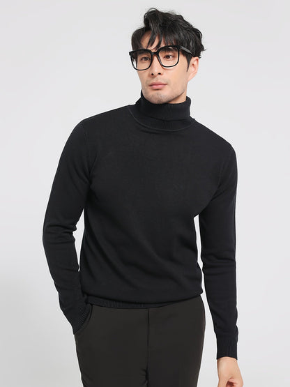 Stijlvolle warme business coltrui in zwart voor heren | Ideaal voor herfst/winter