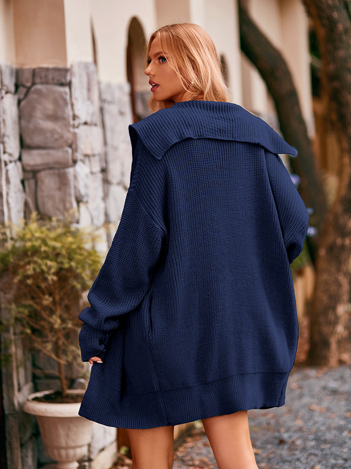 Trendy Damescardigan met Lange Mouwen en Nonchalante Drop-Shoulder Stijl