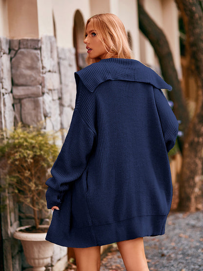 Trendy Damescardigan met Lange Mouwen en Nonchalante Drop-Shoulder Stijl