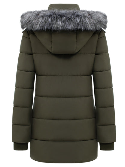 Casual parka winterjas met imitatiebont en wattering voor dames | Ideaal voor herfst/winter