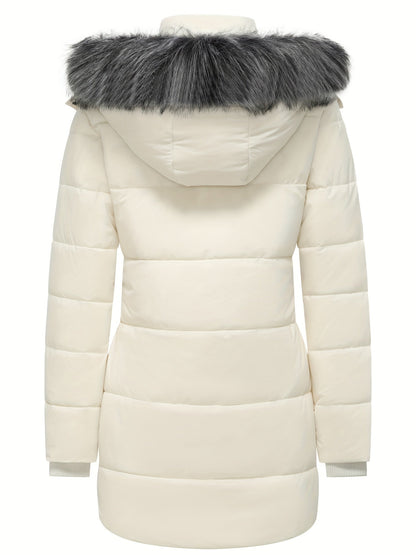 Casual parka winterjas met imitatiebont en wattering voor dames | Ideaal voor herfst/winter