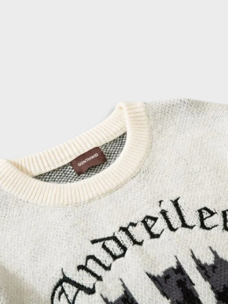 Casual gebreide vintage trui met Doberman patroon voor heren | Ideaal voor herfst/winter
