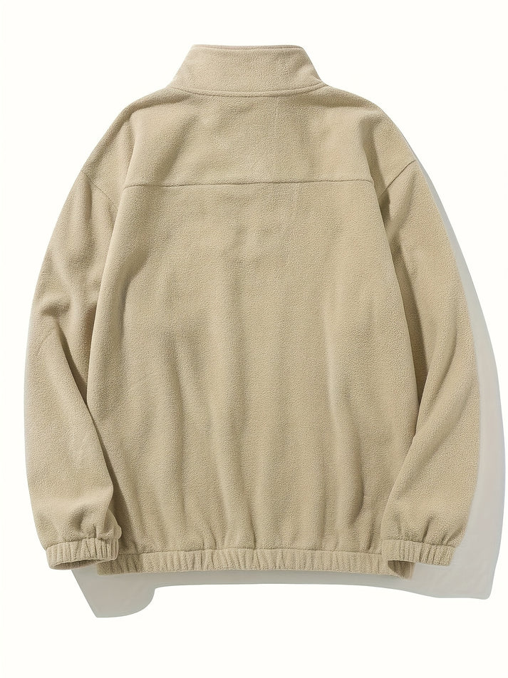 Casual fleecetrui met halve rits en kraag voor heren | Ideaal voor herfst/winter