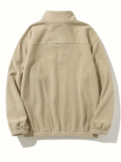 Casual fleecetrui met halve rits en kraag voor heren | Ideaal voor herfst/winter