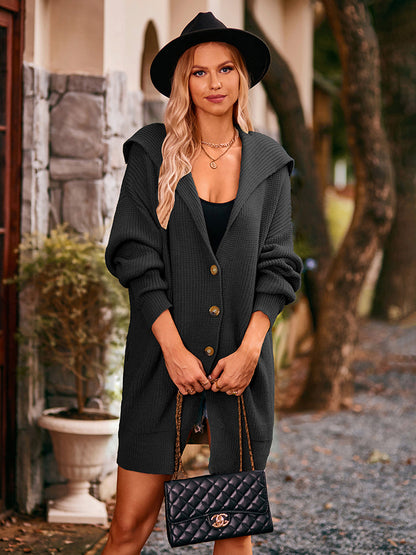 Trendy Damescardigan met Lange Mouwen en Nonchalante Drop-Shoulder Stijl