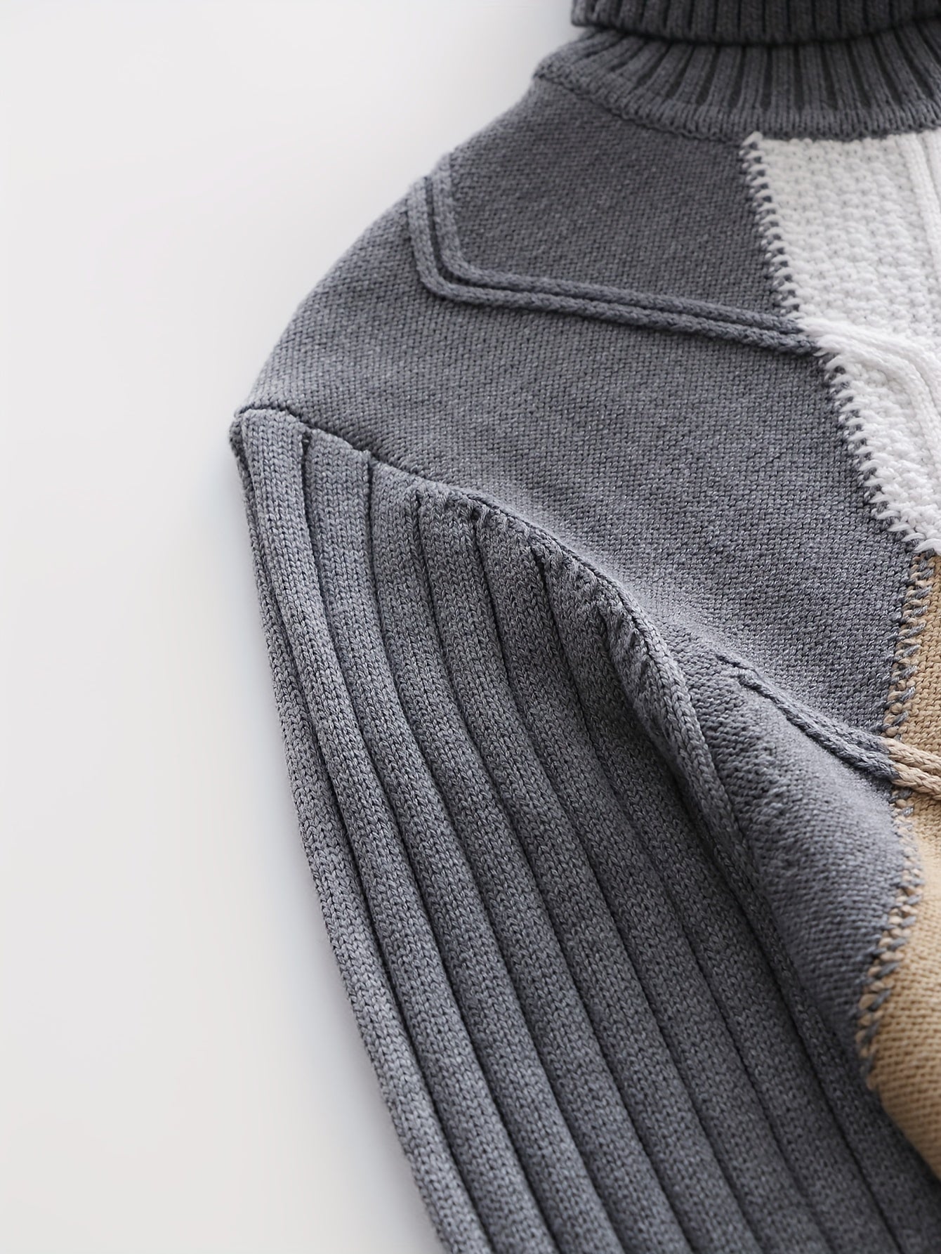 Casual slim-fit coltrui met geometrische grafische print voor heren | Ideaal voor herfst/winter