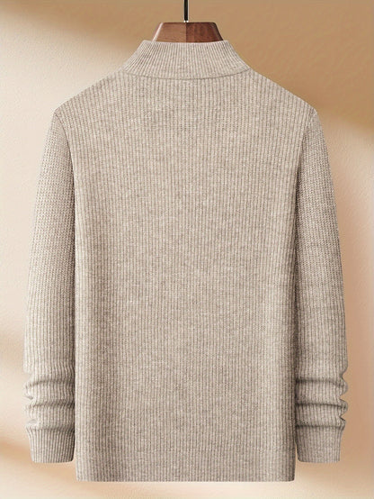 Casual merinoswol trui met rits voor heren | Ideaal voor herfst/winter