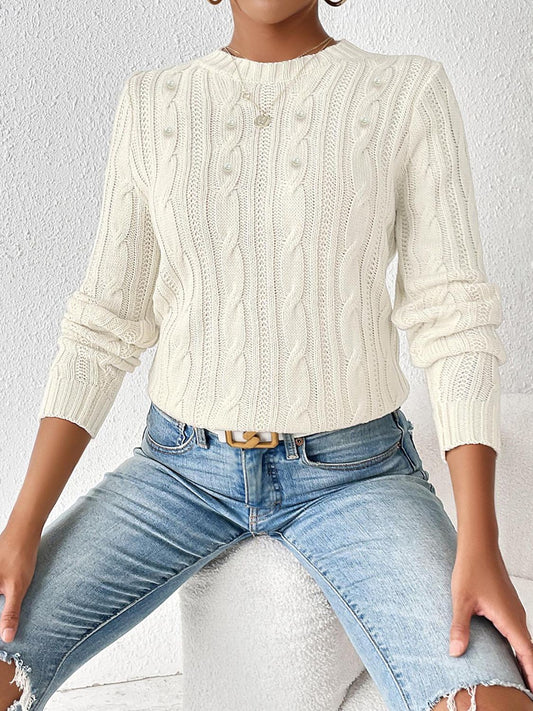 Stijlvolle trui met volumineuze kabelpatronen voor dames | Ideaal voor de herfst/winter