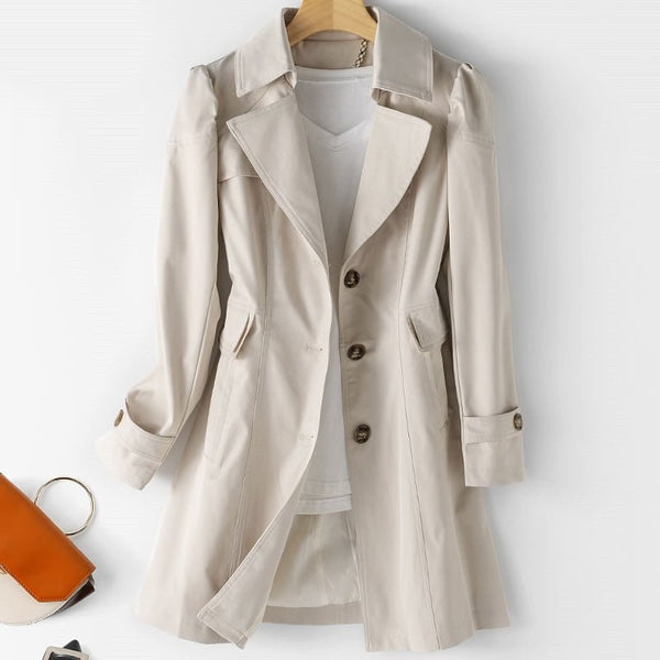 Beige waterafstotende zomer regenjas voor dames elegant