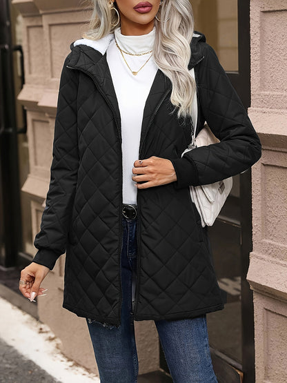 Casual parka winterjas met doorgestikt patroon voor dames | Ideaal voor herfst/winter