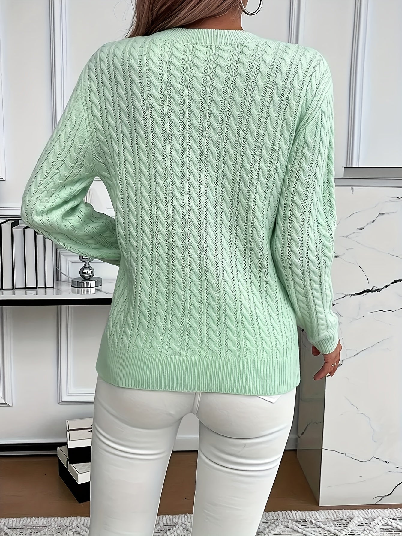 Gedraaide gebreide trui voor dames - Zachte, elegante trui voor de lente en herfst