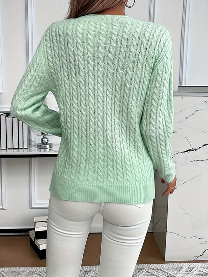 Gedraaide gebreide trui voor dames - Zachte, elegante trui voor de lente en herfst
