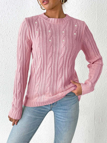 Stijlvolle trui met volumineuze kabelpatronen voor dames | Ideaal voor de herfst/winter