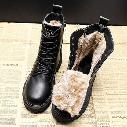 Zwarte leren laarzen Tansy elegant design