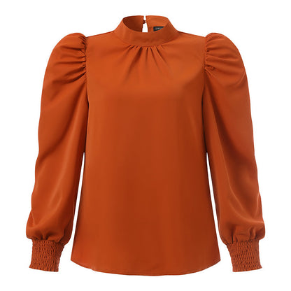 Zijden blouse hoge hals dames elegant design