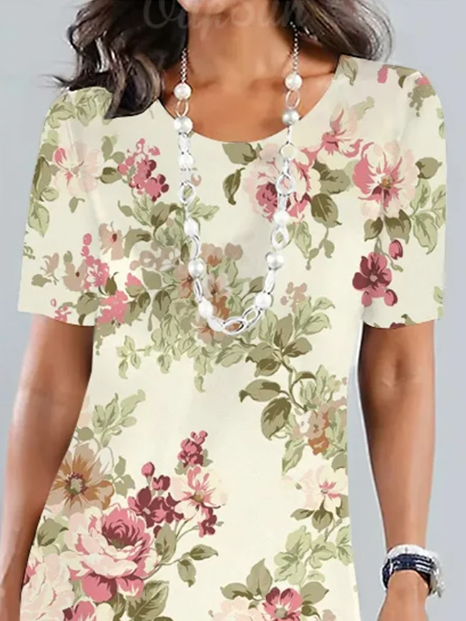 Stijlvolle midi-jurk met bloemen voor tuinfeest