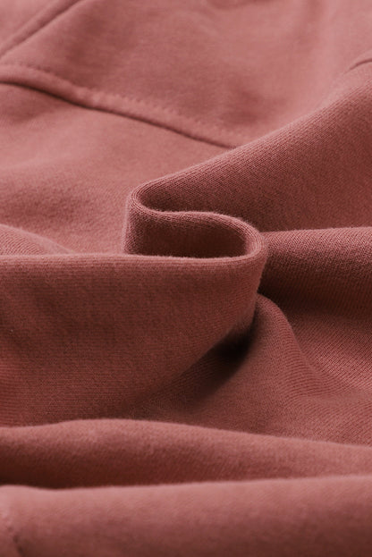 Stijlvolle Bruine Sweatshirt met Rits, Opstaande Kraag en Duimgaten – Perfect voor Casual Comfort