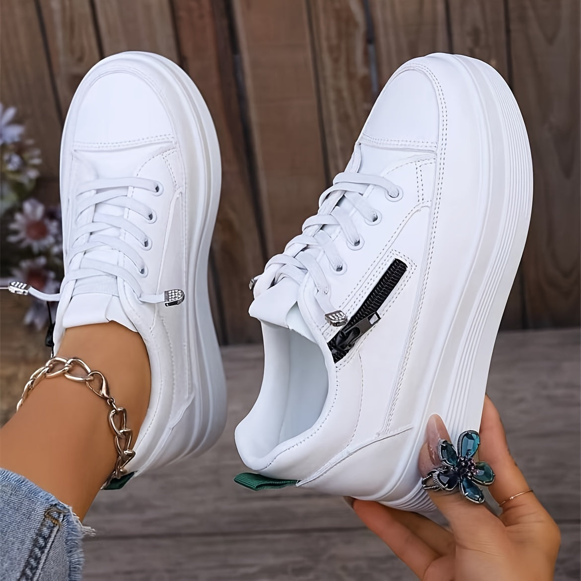 Stijlvolle enkelkleurige sportschoenen voor dames | Perfect voor casual dagen