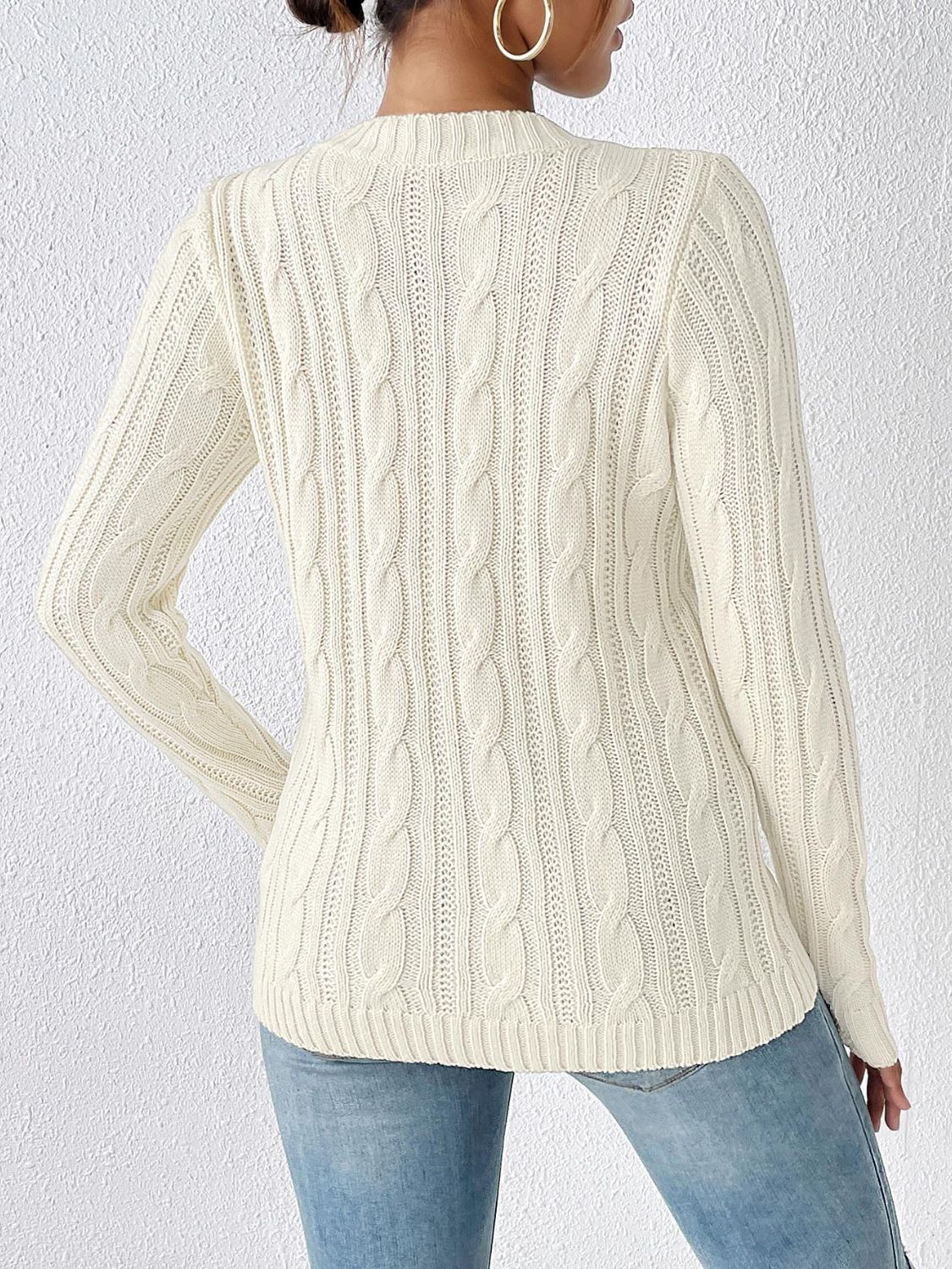 Stijlvolle trui met volumineuze kabelpatronen voor dames | Ideaal voor de herfst/winter