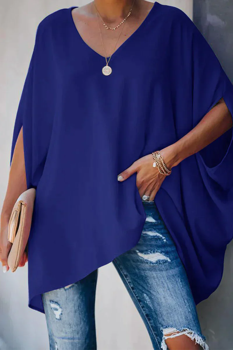 Wijdvallende blouse voor lente en zomer in frisse stijl