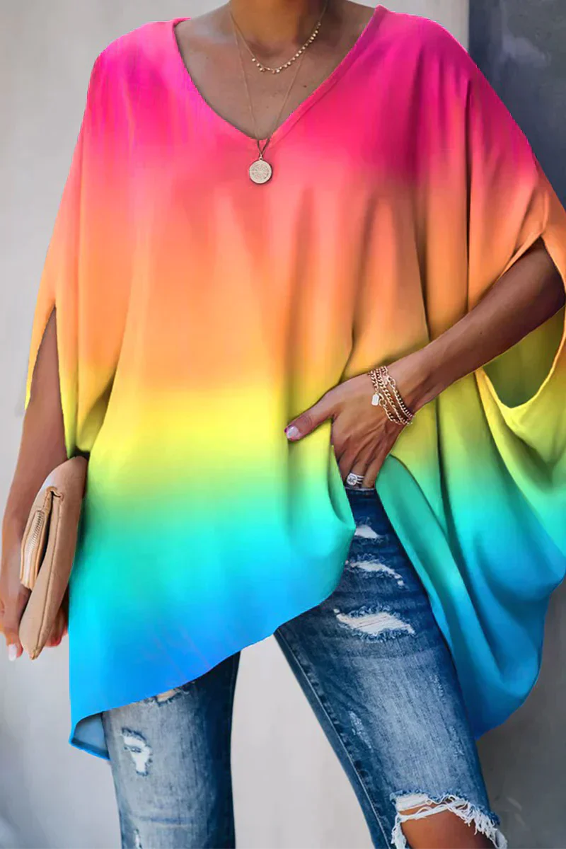Wijdvallende blouse voor lente en zomer in frisse stijl